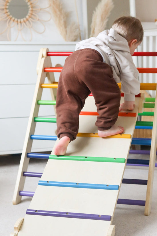 Montessori Furniture Indoor Foldable Climbing Triangle and Slide