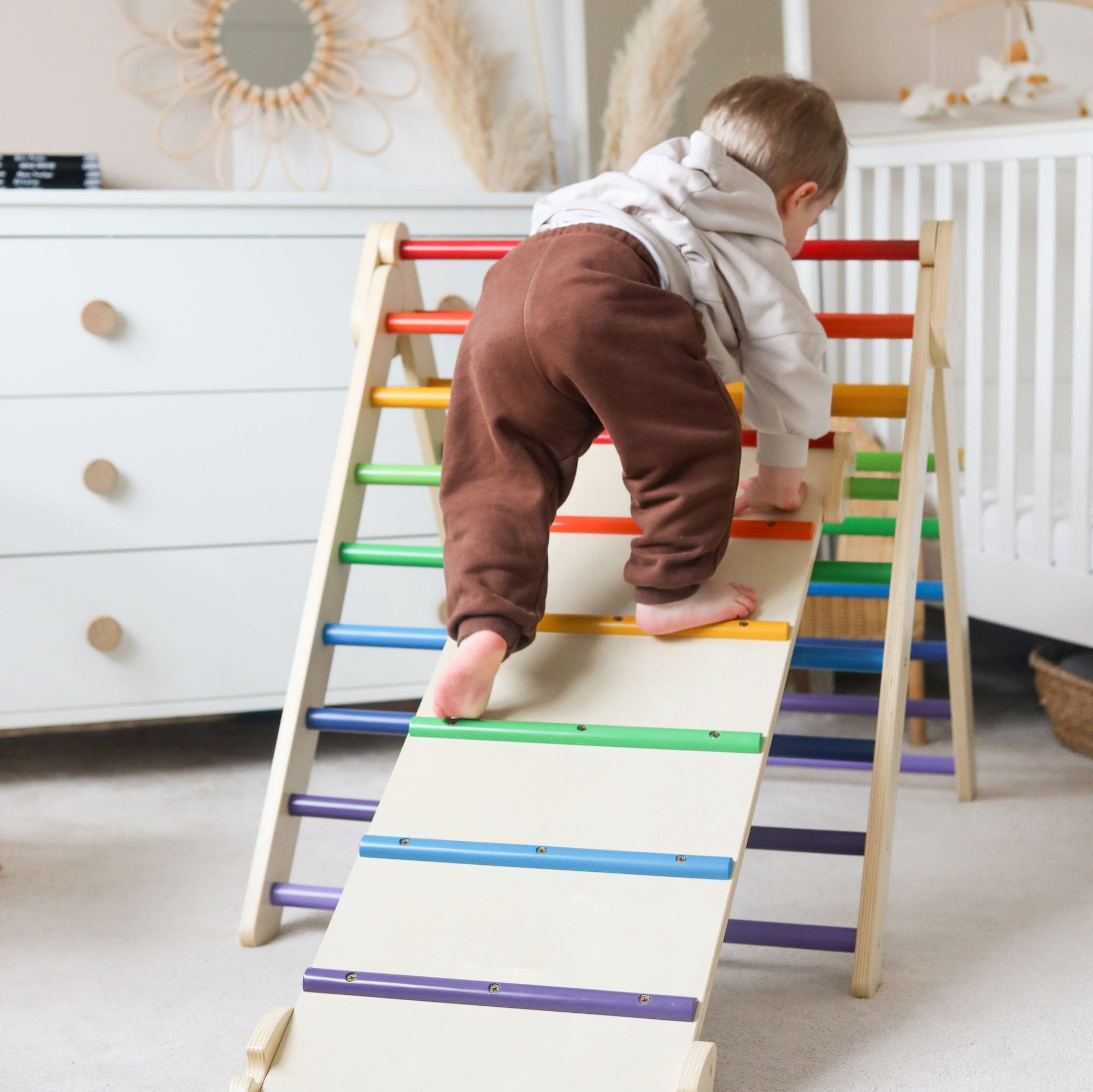 Montessori Furniture Indoor Foldable Climbing Triangle and Slide