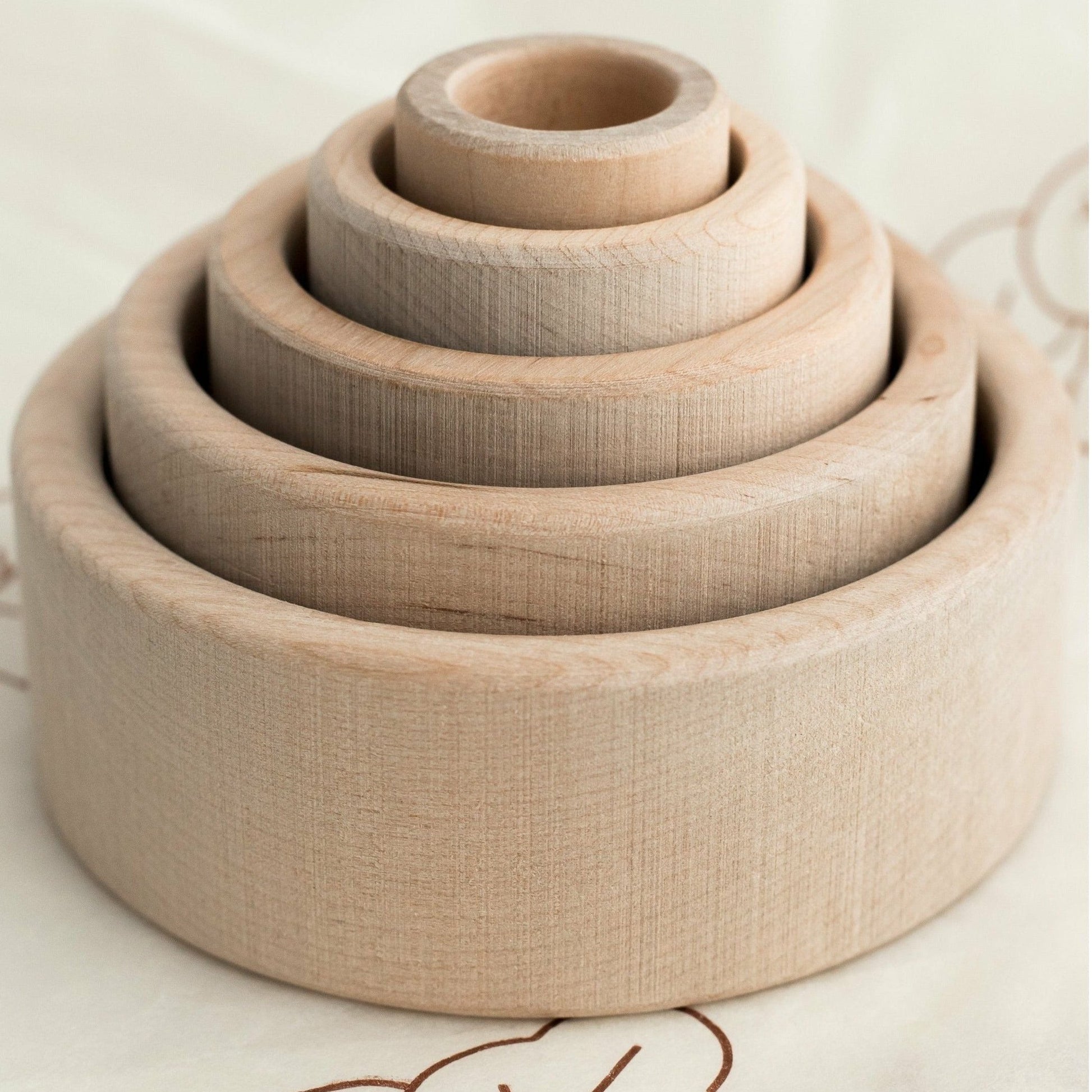 Baby Stacking Bowls, Wooden Stacking / Nesting Cups