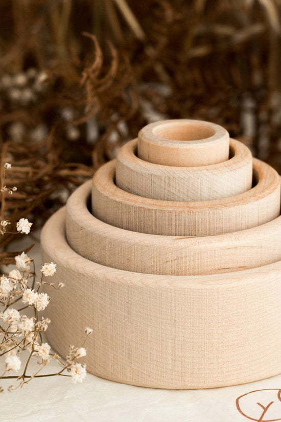 Baby Stacking Bowls, Wooden Stacking / Nesting Cups