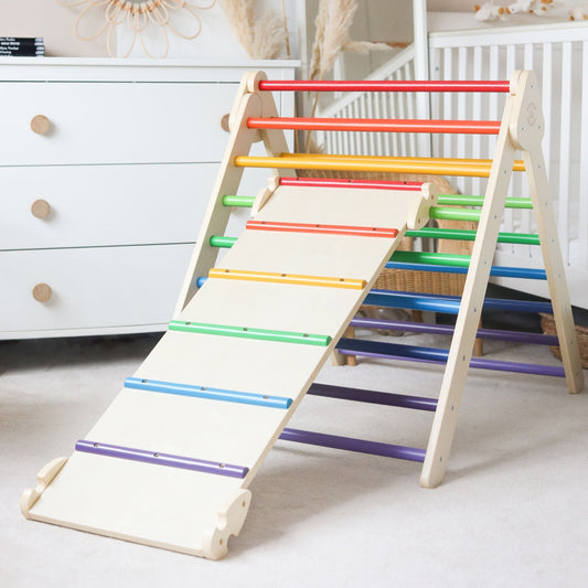 Montessori Furniture Indoor Foldable Climbing Triangle and Slide