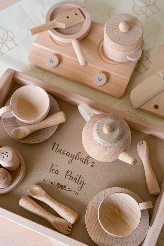 Perfectly Imperfect Wooden Play Tea Party / Cooking Set