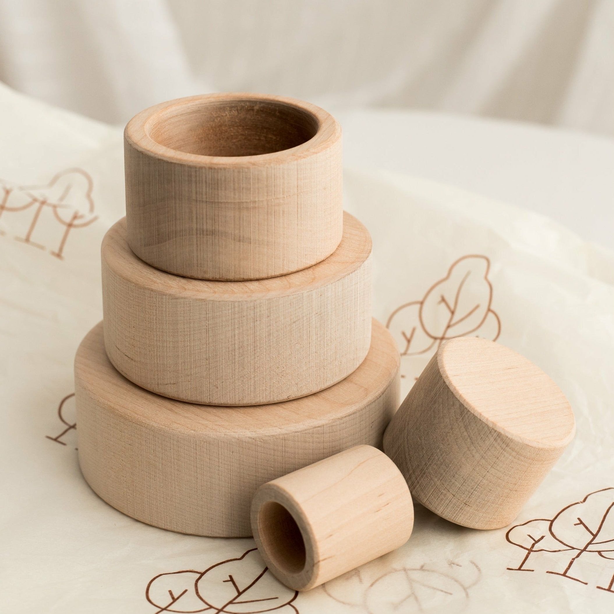 Baby Stacking Bowls, Wooden Stacking / Nesting Cups