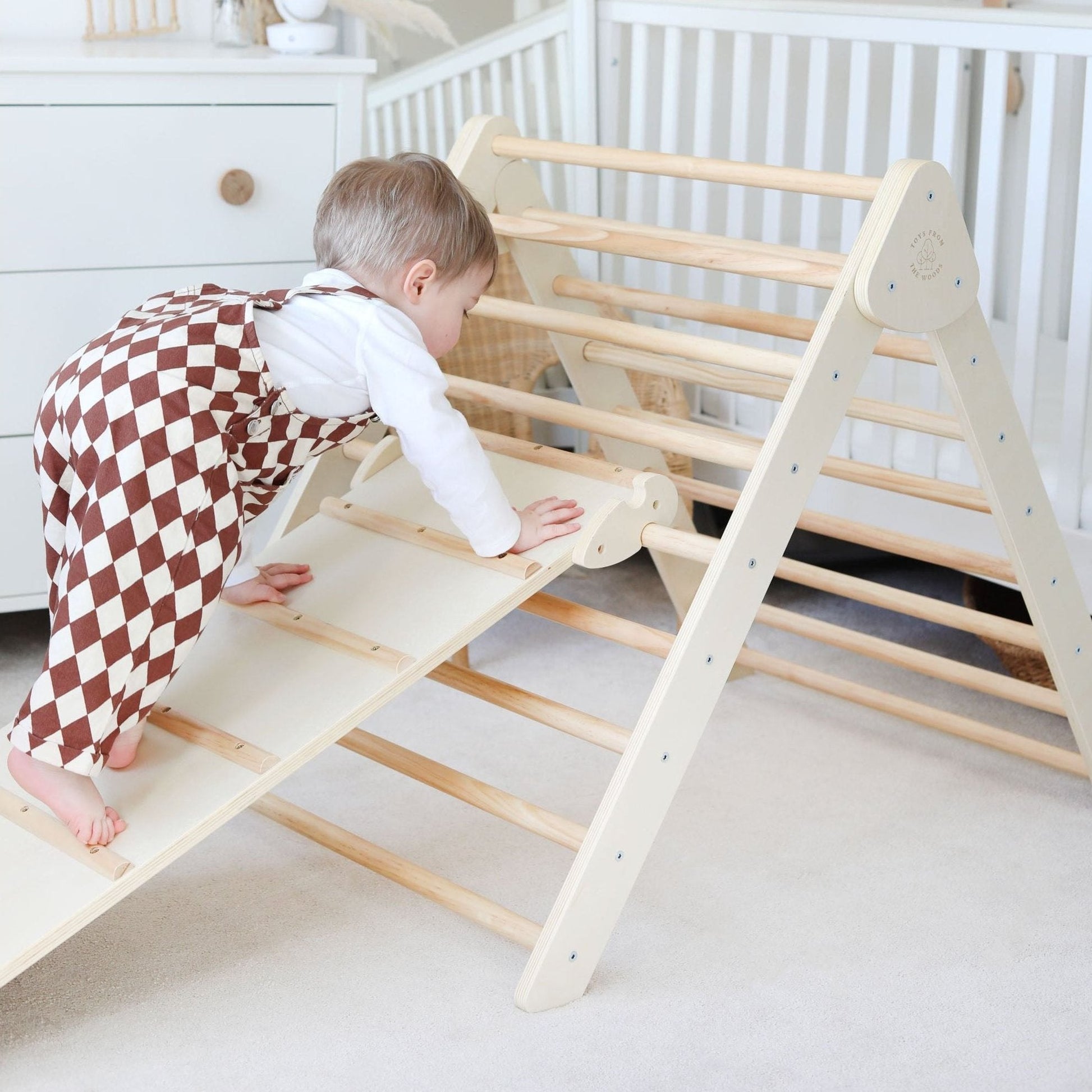 Montessori Furniture Indoor Foldable Climbing Triangle and Slide