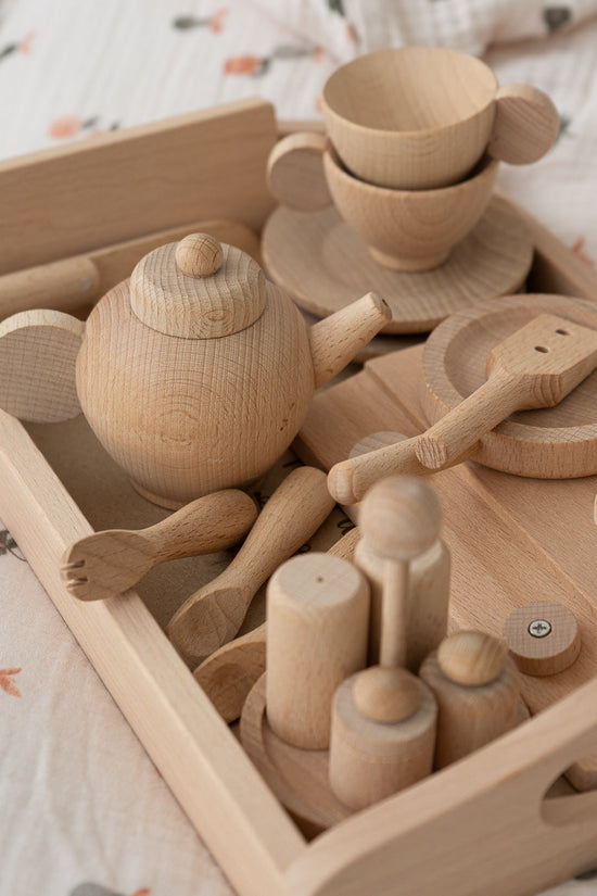 Perfectly Imperfect Wooden Play Tea Party / Cooking Set