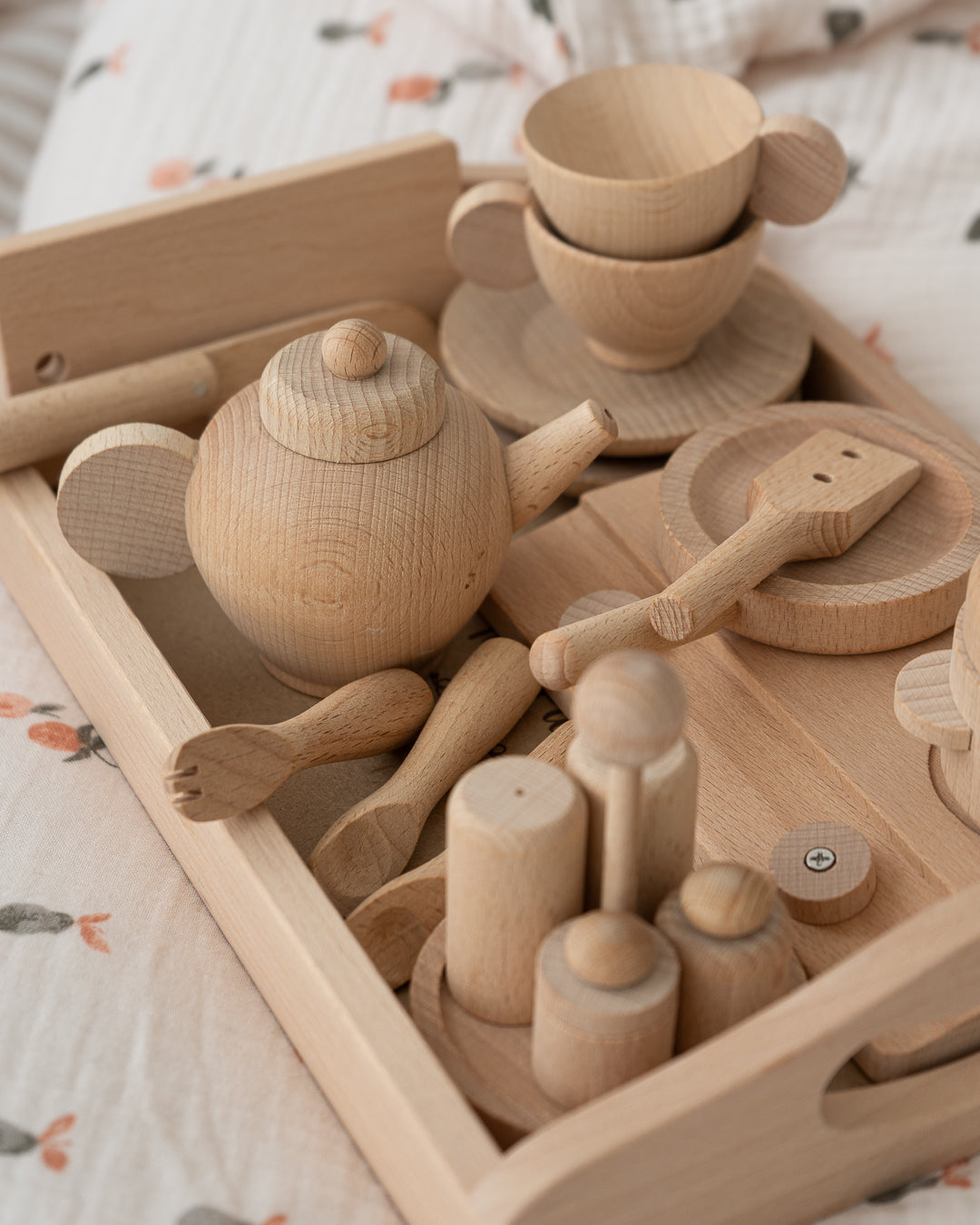 Perfectly Imperfect Wooden Play Tea Party / Cooking Set