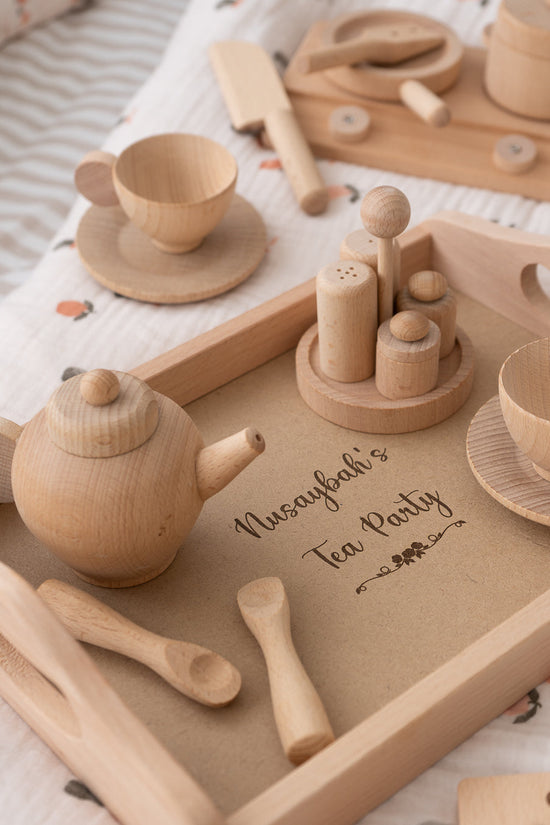 Perfectly Imperfect Wooden Play Tea Party / Cooking Set