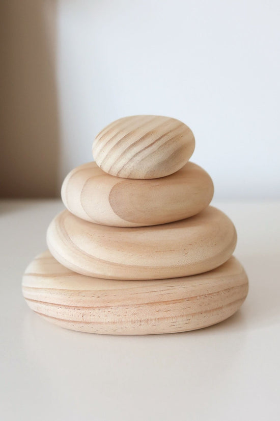 Pink Flat Pebble Stacking Stones