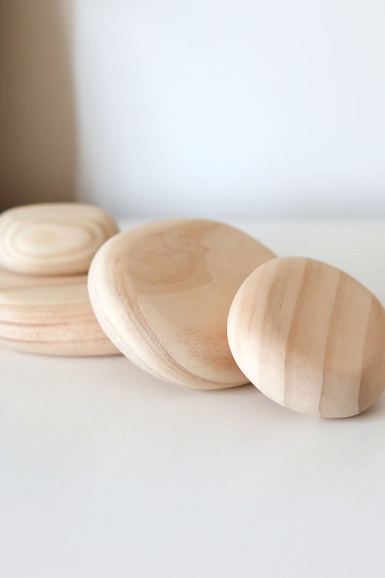 Pink Flat Pebble Stacking Stones