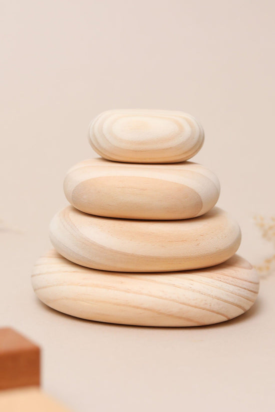 Pink Flat Pebble Stacking Stones