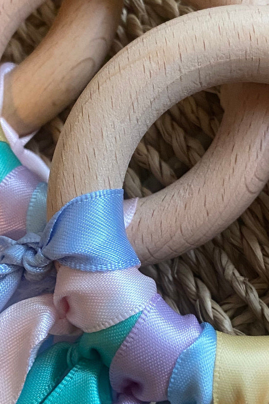 Pastel Rainbow Sensory Ribbon Ring, Hand Kite