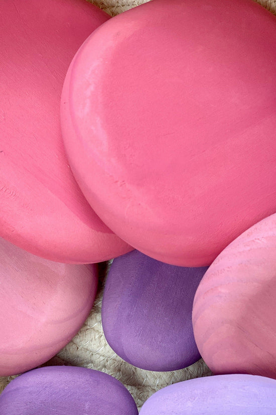 Pink Flat Pebble Stacking Stones