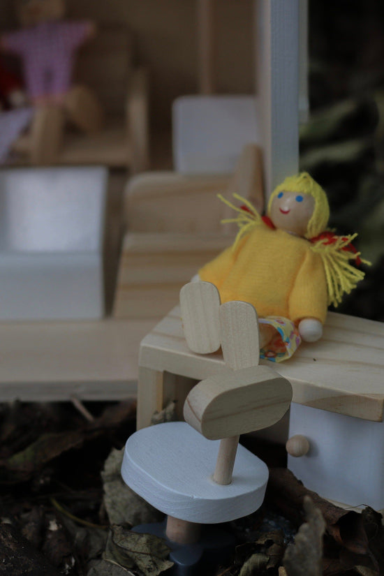 Grey Wooden Open Doll House