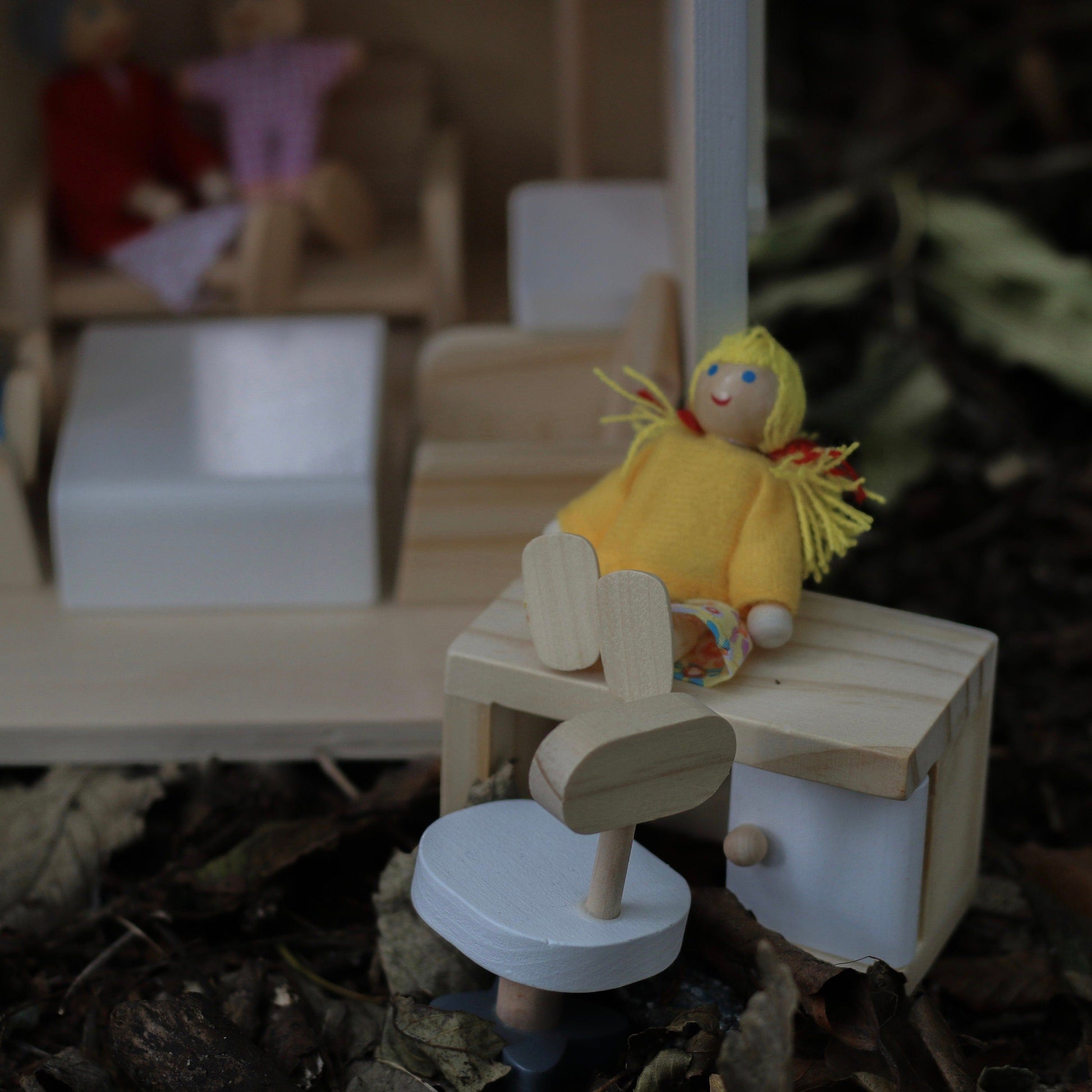 Grey Wooden Open Doll House
