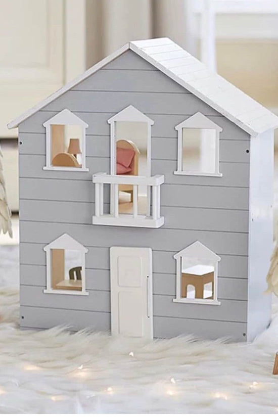 Grey Wooden Open Doll House