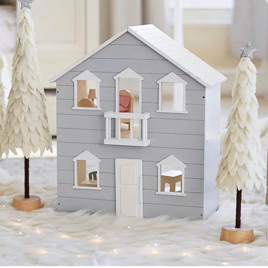 Grey Wooden Open Doll House