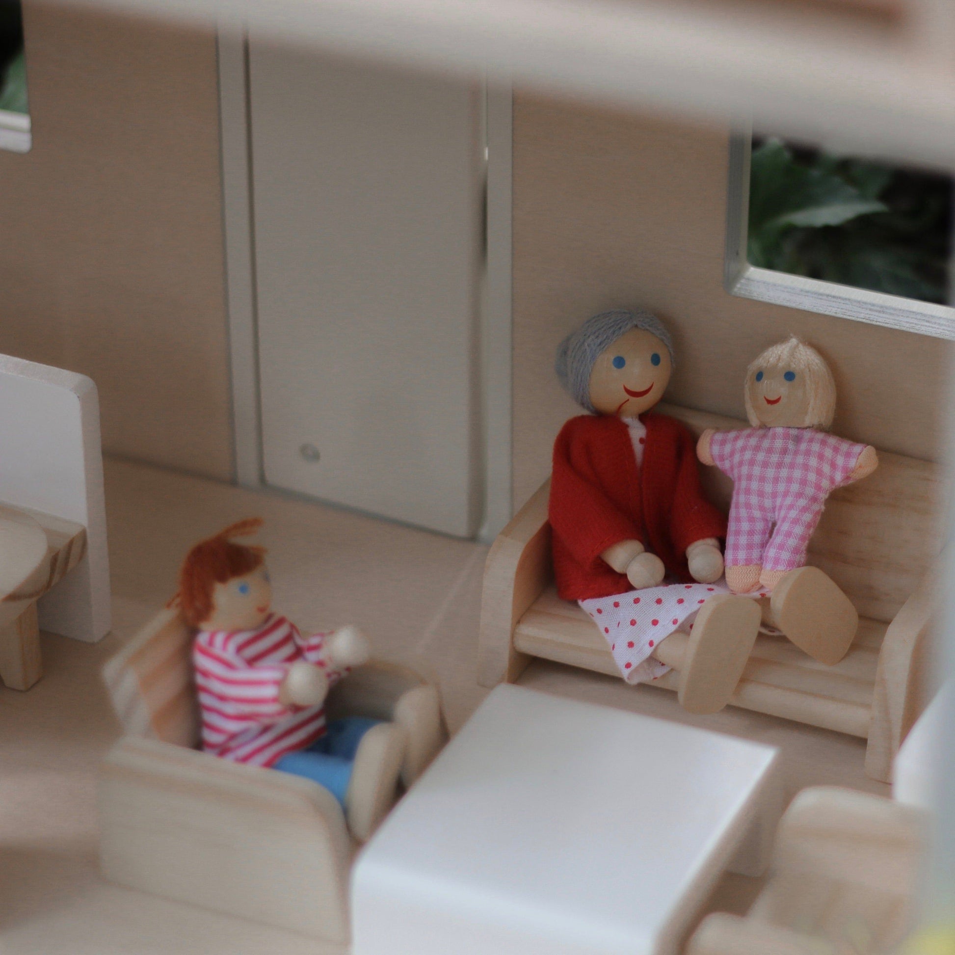 Grey Wooden Open Doll House