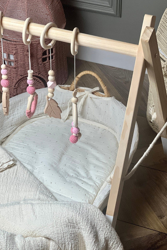 Wooden Baby Play Gym with Hanging Toys