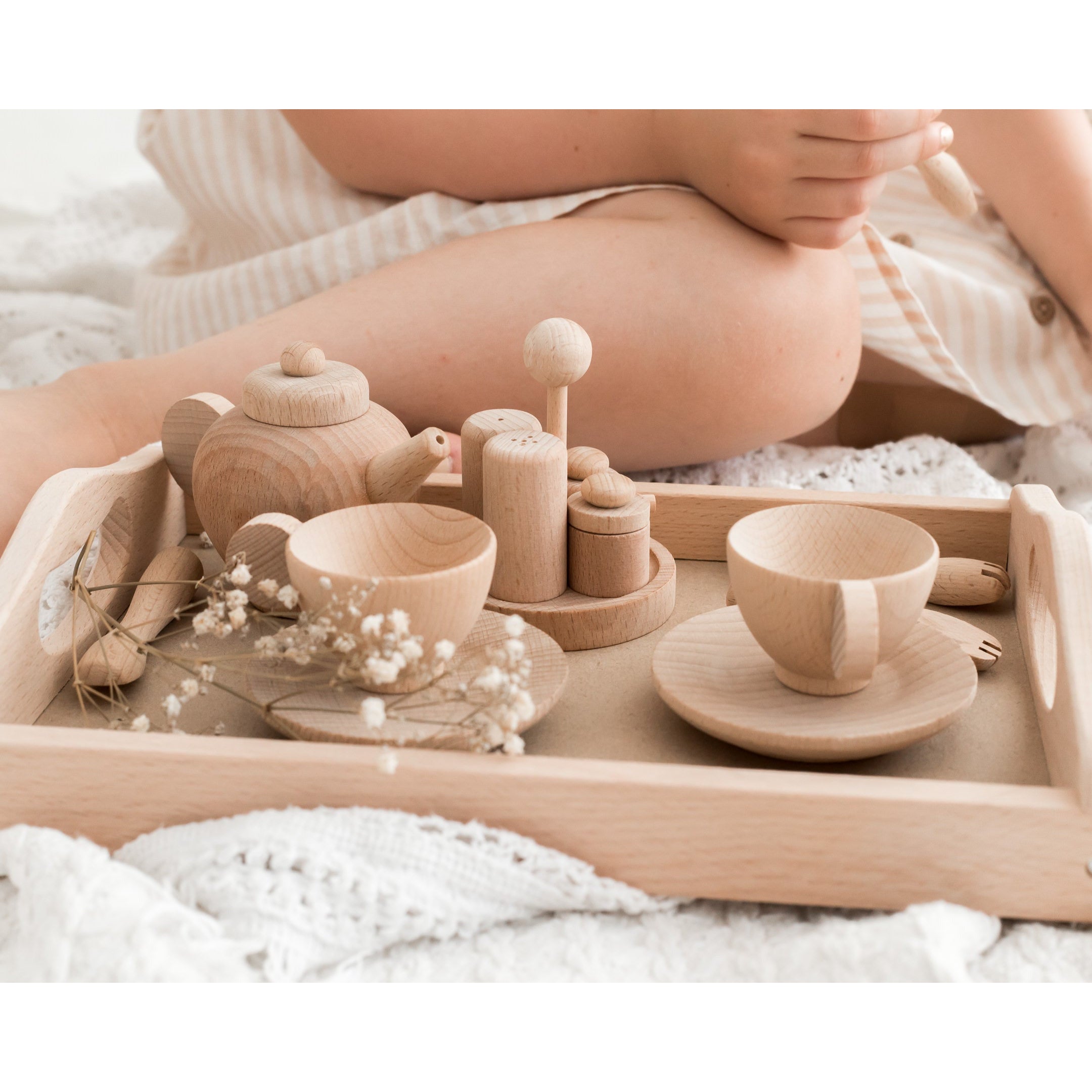 Perfectly Imperfect Wooden Play Tea Party / Cooking Set