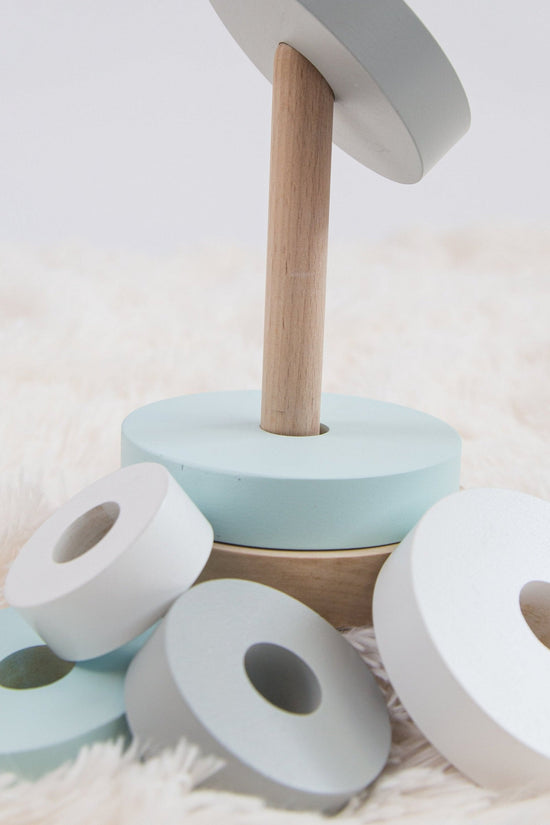 Blue Wooden Peg Board Sorter