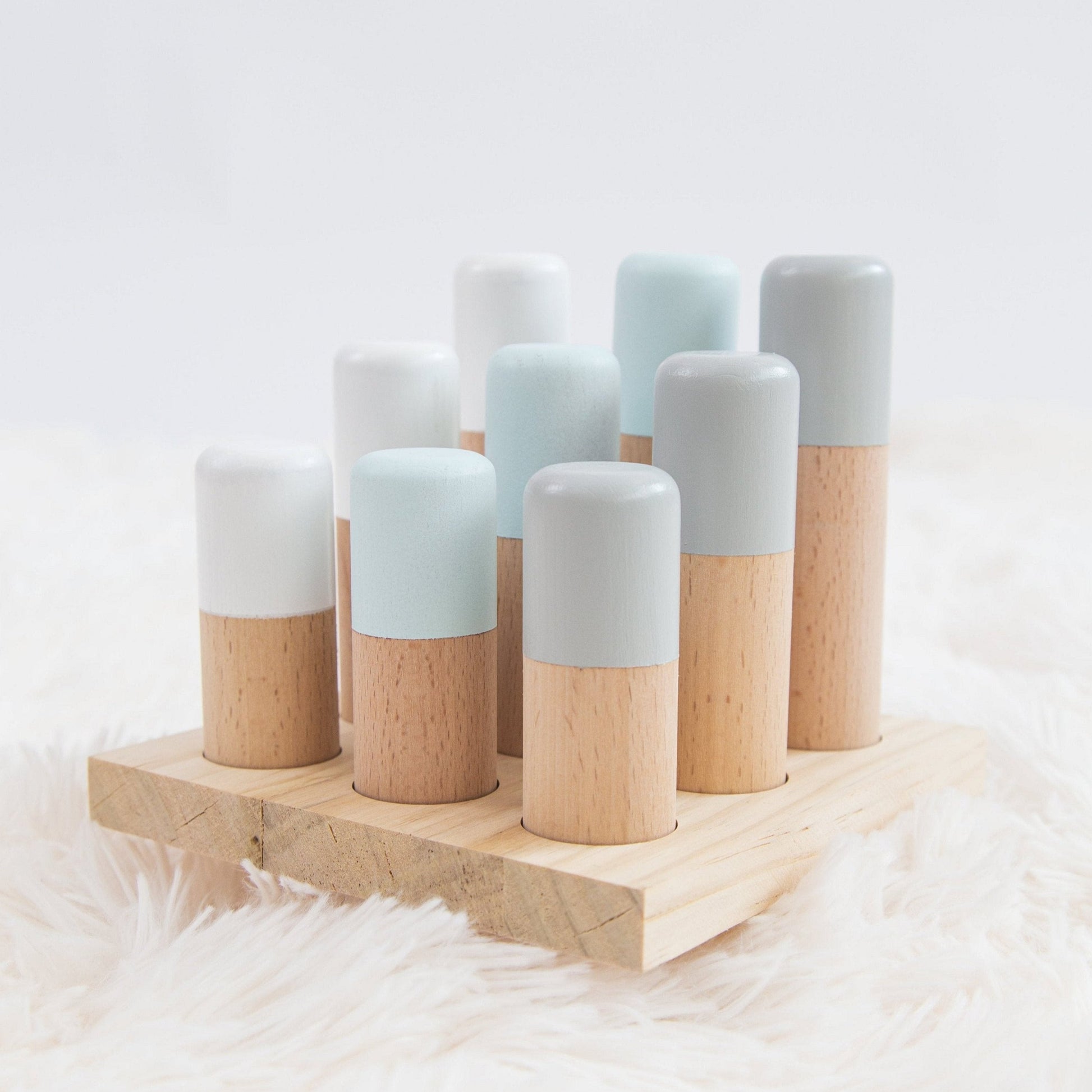 Blue Wooden Stacking Pyramid