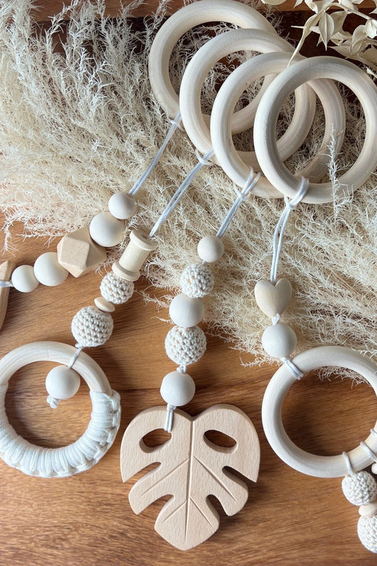 Wooden Baby Play Gym with Hanging Toys