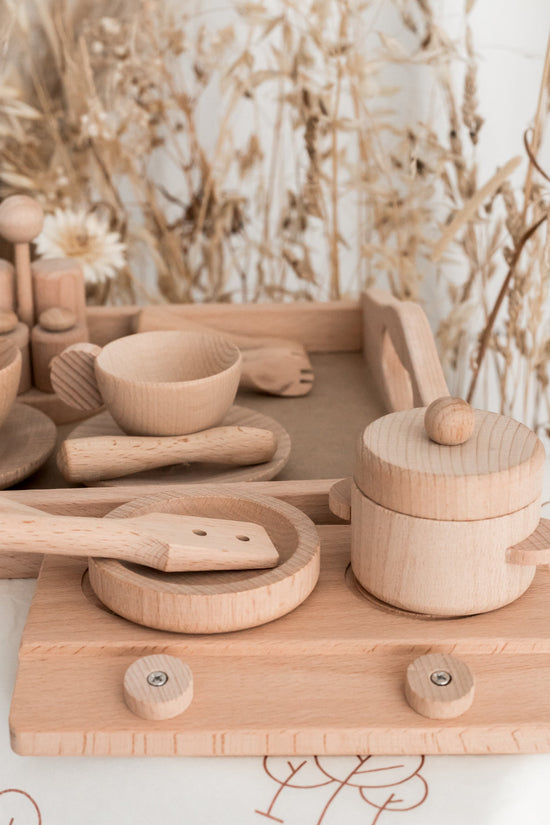 Perfectly Imperfect Wooden Play Tea Party / Cooking Set